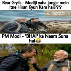Modi and man vs wild memes and Whatsapp status